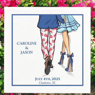 Fashion Couple Red Lobster Shower Wedding Favours Napkin