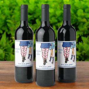 Fashion Couple Red Lobster Shower Wedding Favours Wine Label