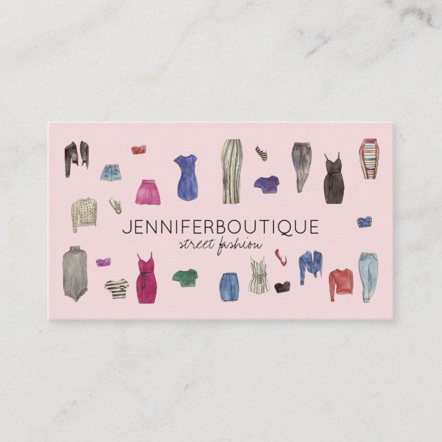 Fashion Design Stylist Sewing Tailor Clothing Business Card (Front)