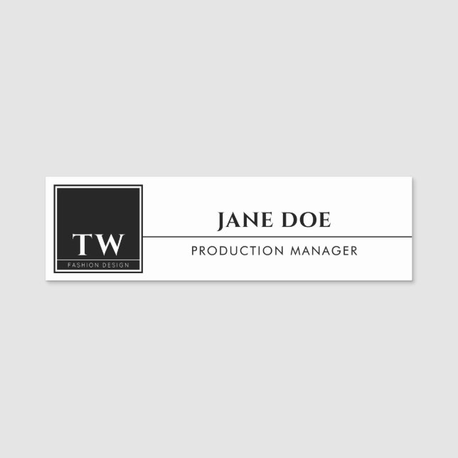 Fashion Design White Name Tag (Front)