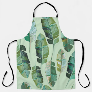 Fashion design with tropical banana plants apron