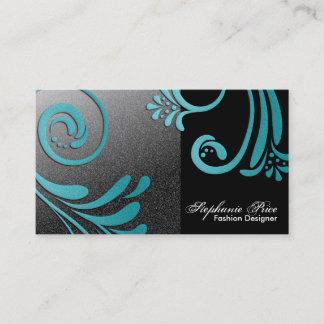 Fashion Designer Business Card - Turquoise & Black