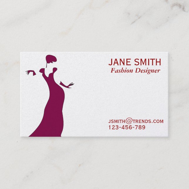 Fashion Designer freelance professional Business Card (Front)