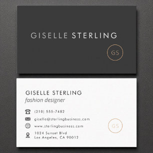 Fashion Designer Luxury Black Elegant Modern Business Card