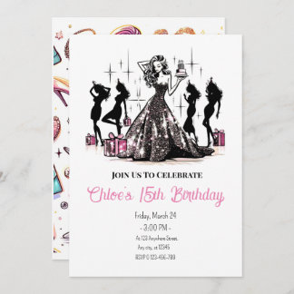 Fashion Diva Birthday Party Invitation