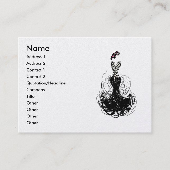 Fashion Diva - Customised Business Card (Front)