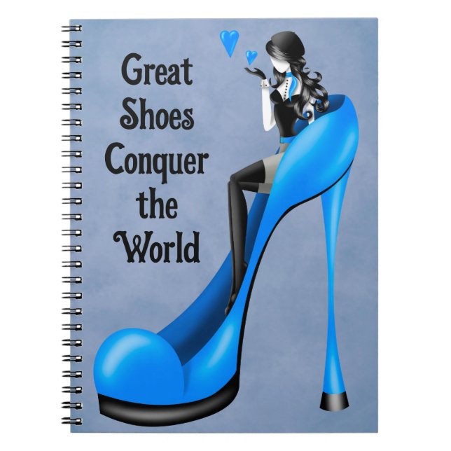 Fashion Diva in Stiletto Blue  Notebook (Front)