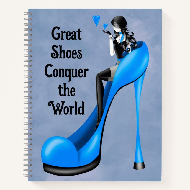 Fashion Diva in Stiletto blue  Notebook (Front)