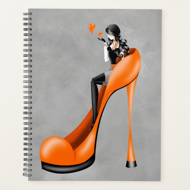 Fashion Diva in Stiletto orange  Planner (Front)