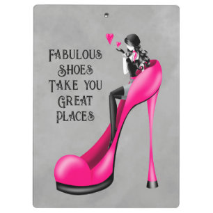 Fashion Diva in Stiletto Pink Clipboard