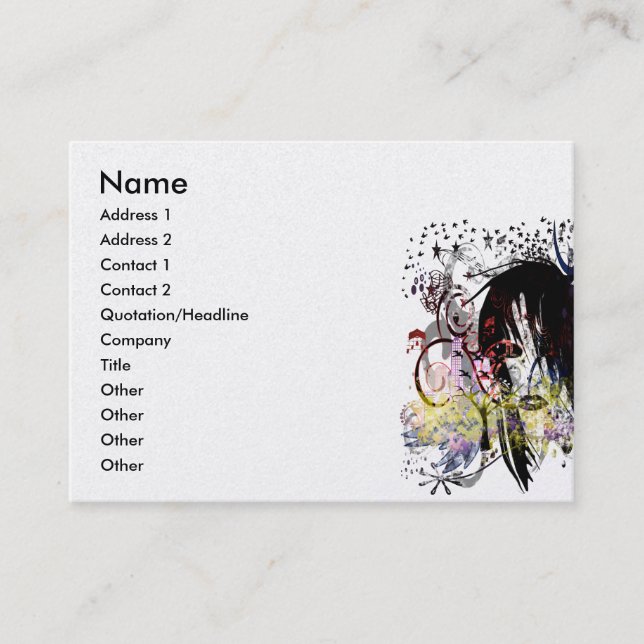 Fashion Diva Swirled Business Card (Front)