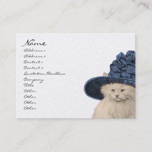 Fashion Diva Vintage Kitty Cat Business Cards Blue