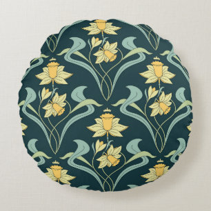 Fashion Dogs: Cute Outfits Pattern Round Cushion