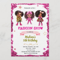 Fashion Doll Birthday party Invitation