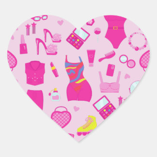 fashion doll clothes vintage 1990s pink  heart sticker