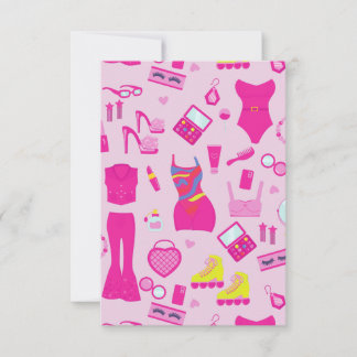 fashion doll clothes vintage 1990s pink  invitation