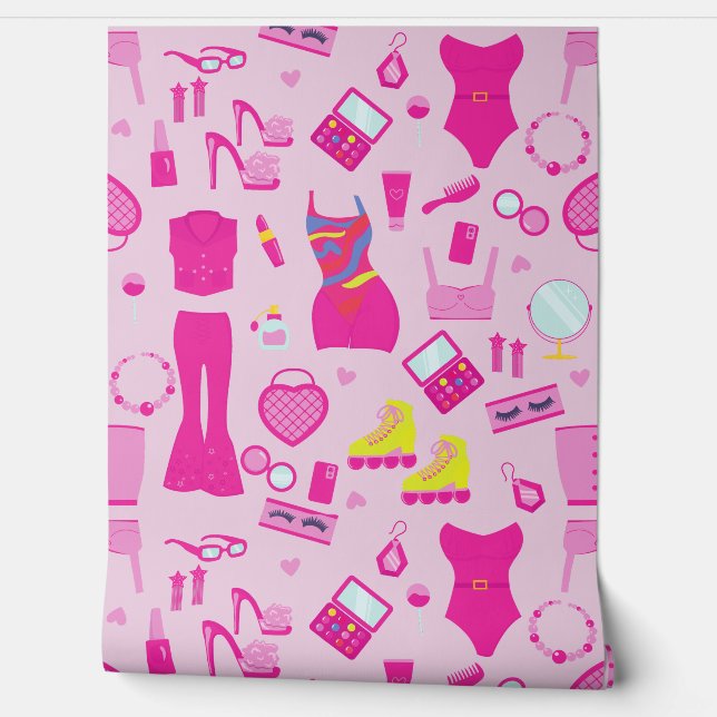 fashion doll clothes vintage 1990s pink  wallpaper (Unrolling)