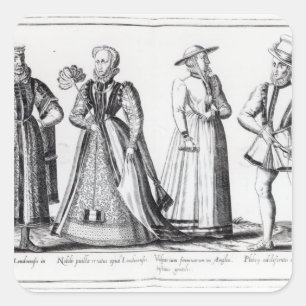 Fashion during the Tudor Period Square Sticker