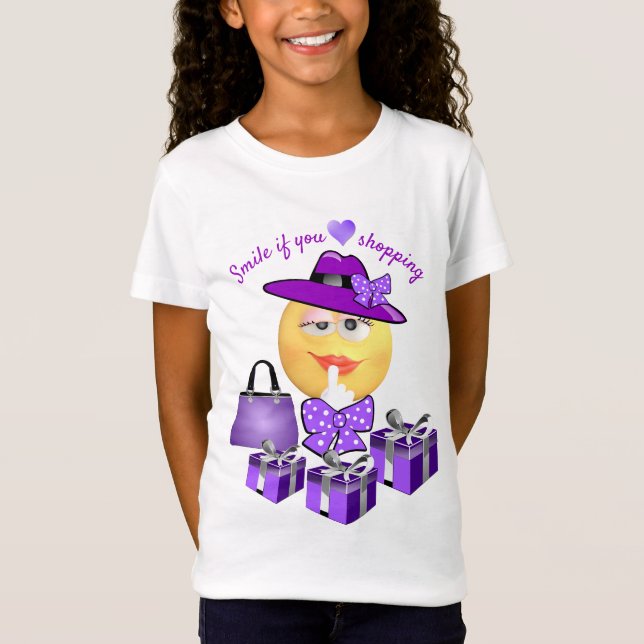 Fashion Emoji with Hat, Bag and Shopping T-Shirt (Front)
