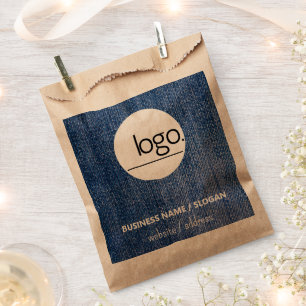 FASHION ESSENTIAL DENIM BLUE BUSINESS ADD OWN LOGO FAVOUR BAGS