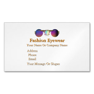 Fashion Eyewear White Magnetic Business Card