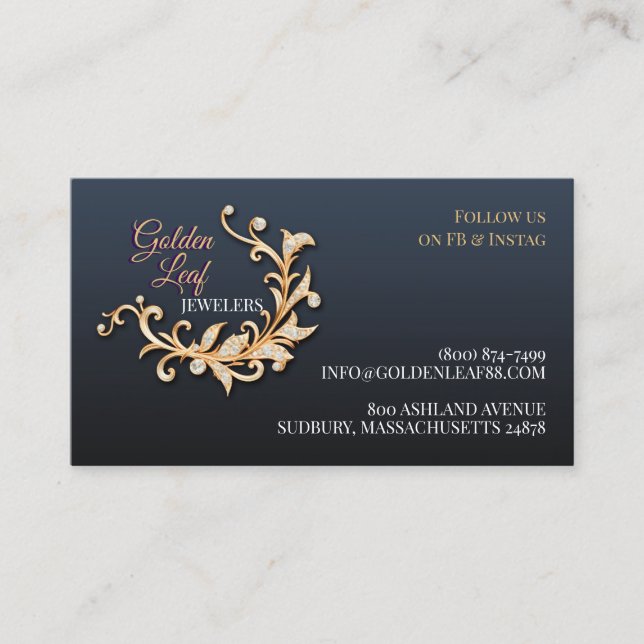 Fashion Fine Jewellery Business Card  (Front)