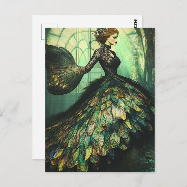 Fashion Fish Scale Dress Postcard (Front/Back)