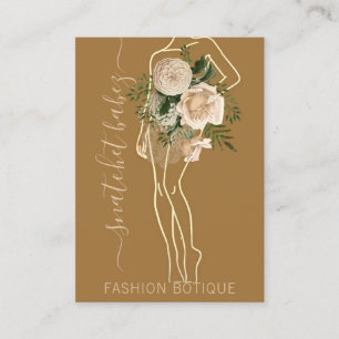 Fashion Floral HoneyLogo QR Stylist Body Boutique Business Card