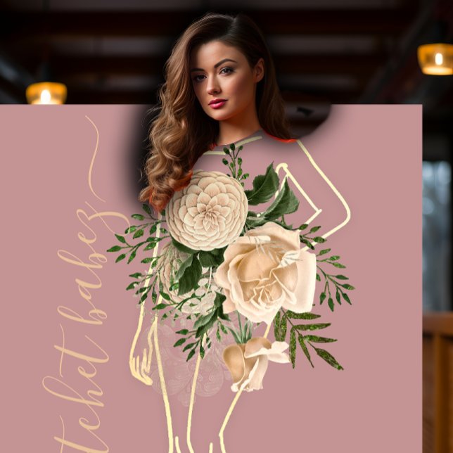 Fashion Floral Rose Logo QR Stylist Body  Business Card (Fashion Floral Rose Logo QR Stylist Body Business Card)