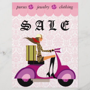 Fashion Flyer Scooter Woman Pink Damask 2