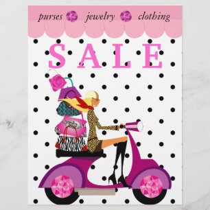 Fashion Flyer Scooter Woman Purse Handbag Dots