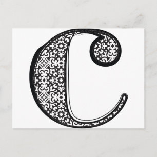 Fashion font, Letter c Postcard