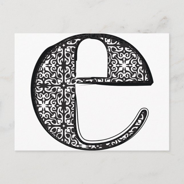 Fashion font, Letter e Postcard (Front)