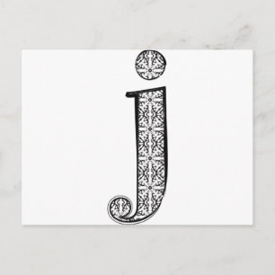 Fashion font, Letter j Postcard