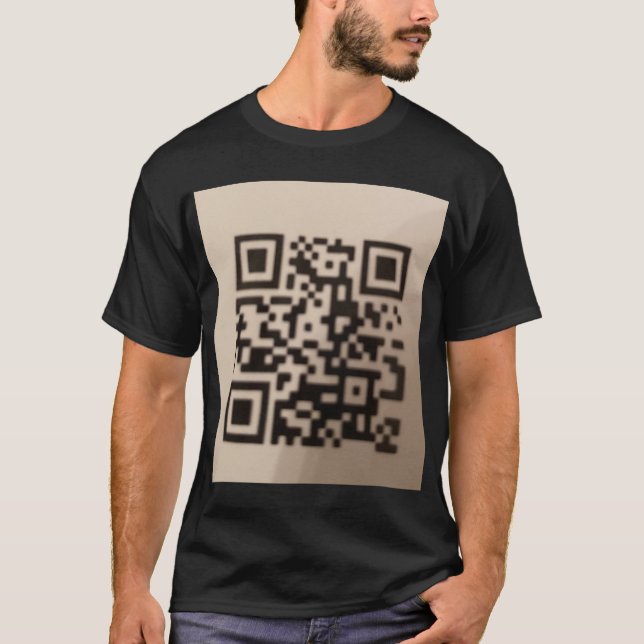 "Fashion-Forward T-Shirt with Scannable QR Code. (Front)