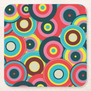 Fashion Geometric Vintage- Pattern Stylish Modern Square Paper Coaster
