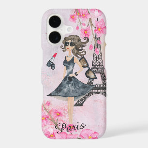 Fashion Girl in Paris Editable Phonecase