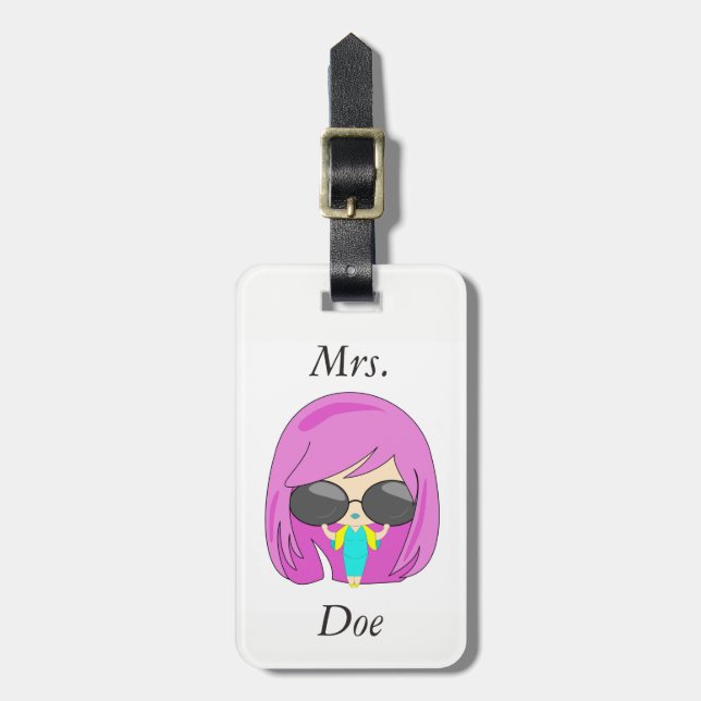 Fashion girl luggage tag (Front Vertical)