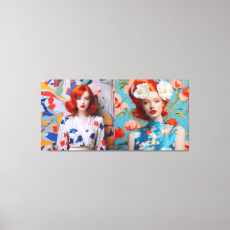 FASHION GIRL PORTRAIT N82 - generativecontent Canvas Print