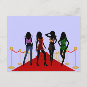 Fashion Girls on the Red Carpet Postcard