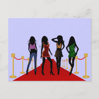 Fashion Girls on the Red Carpet Postcard
