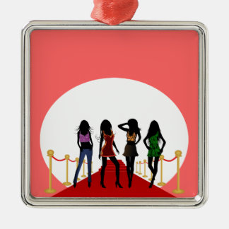 Fashion Girls Red Carpet Pink Custom Ornaments