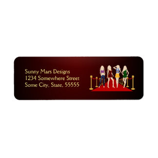 Fashion Girls Red Carpet Return Address Labels