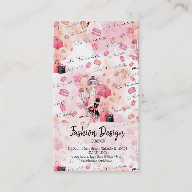 Fashion girly business card (Front)
