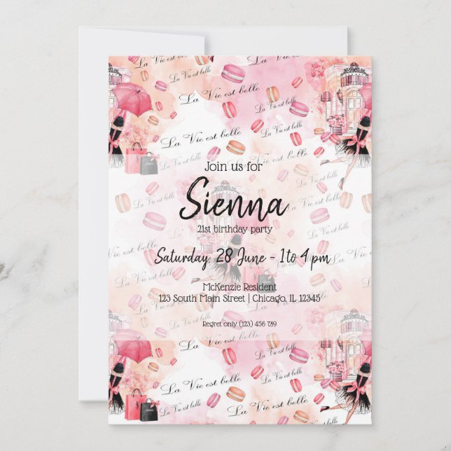 Fashion girly invitation (Front)