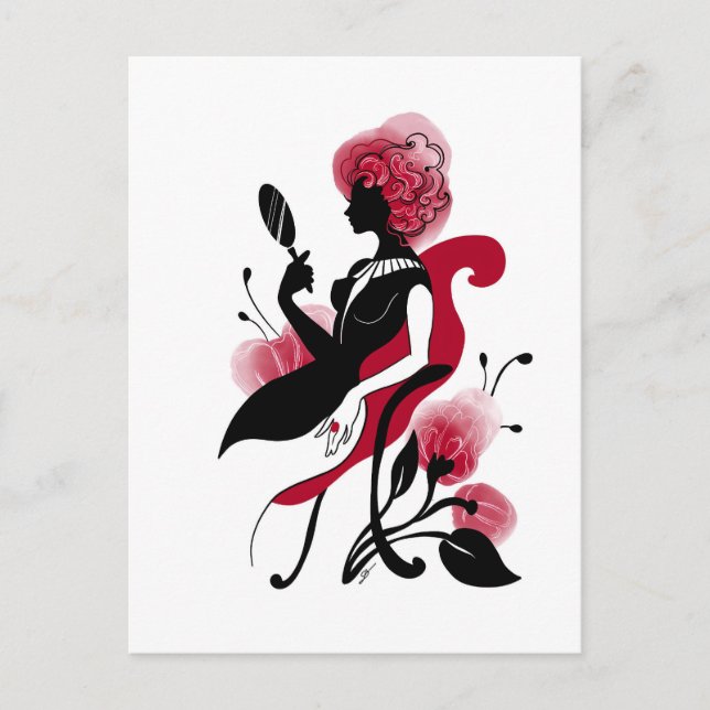 Fashion glamour beautiful graphic illustration postcard (Front)