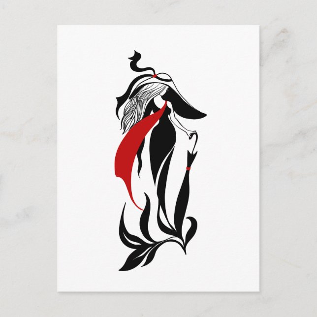 Fashion glamour beautiful graphic illustration postcard (Front)