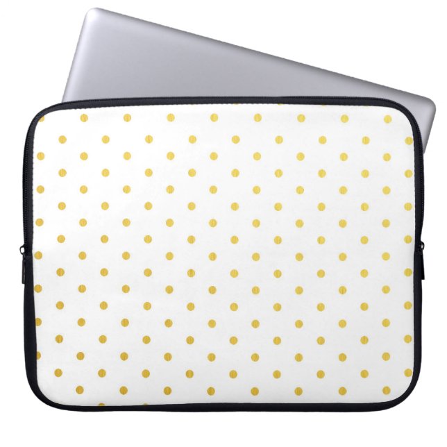 Fashion gold polka dots laptop sleeve (Front)