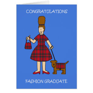 Fashion Graduate Congratulations Cartoon Lady