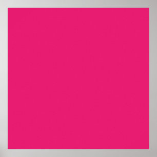 Fashion Hot Pink Personalised Colour Background Poster